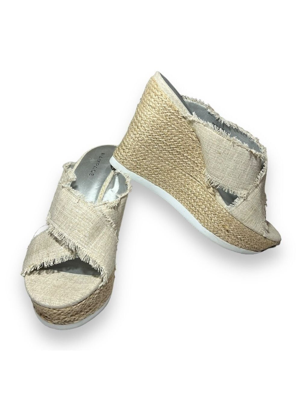 Rampage Women’s Fabia Mule Sandal Natural/Silver Size 10